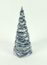 Albero cono 25cm nastri intrecciati blu