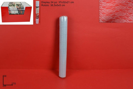 Rotolo tessuto organza merletto 36x270