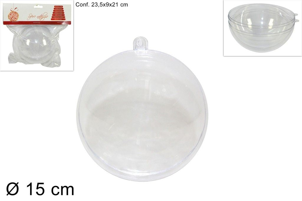 Sfera plastica trsparente 15 cm