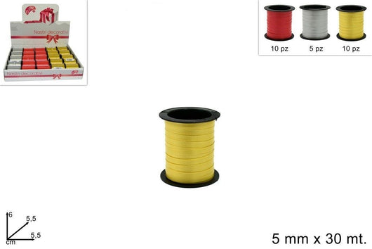 Nastri colori assortiti oro,rosso,bianco 5mmx50 mt