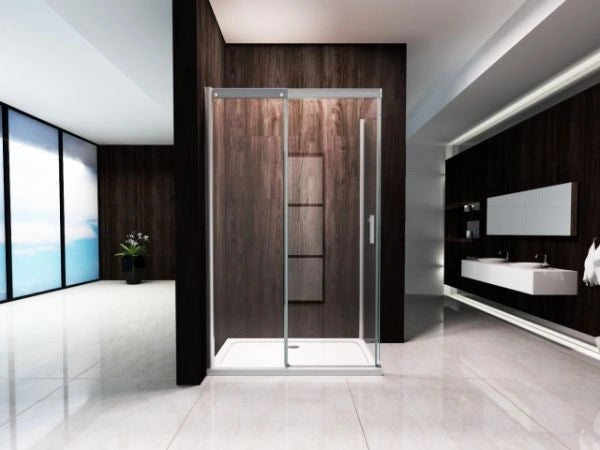 Box doccia in Cristallo 8 mm due lati con trattamento anticalcare e chiusura soft-close - Misura: 70x140 xh195cm 
