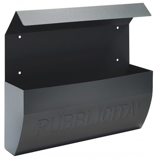 Cassetta portapubblicitÀ con tetto, in acciaio verniciato grigio scuro