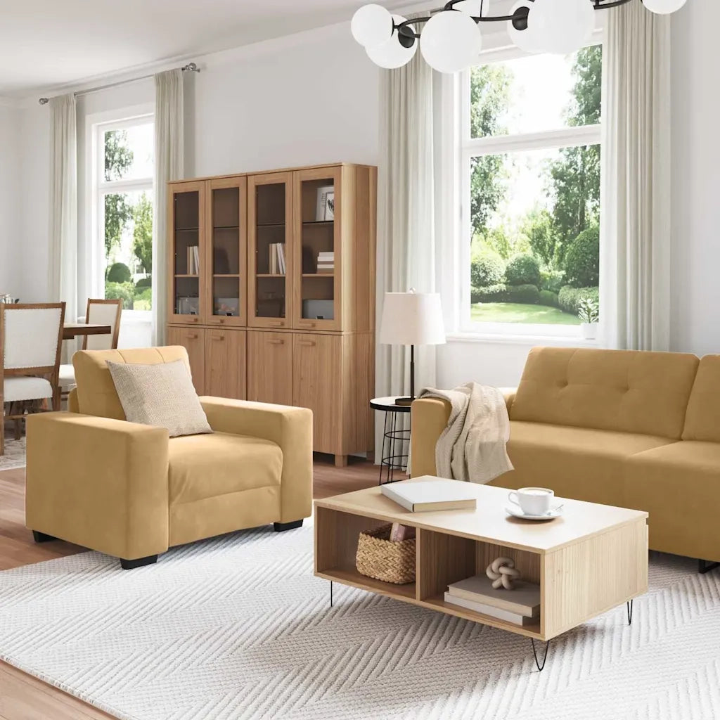 Set di divani 3 pcs Marrone 221 x 80 x 80 cm Velluto 3324646
