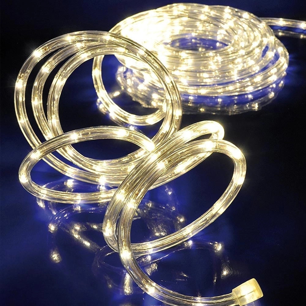 Trade Shop - Tubo Luminoso A Led Per Esterno Bianco Caldo 10 Metri Con Controller Giochi Luce -