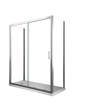 Box Doccia 3 Lati 65x130x65 cm 1 anta Scorrevole in Cristallo trasparente 6mm H190 Four