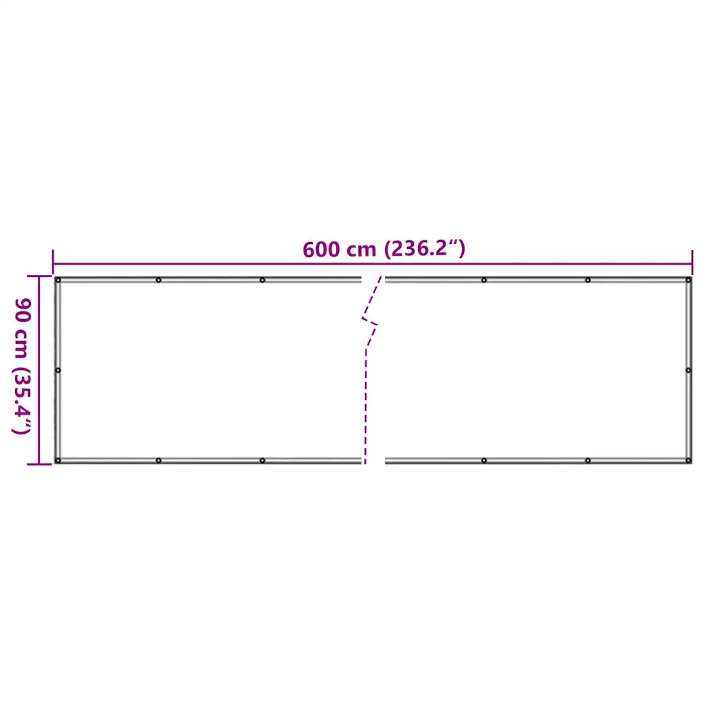 Paravento da Balcone Antracite 600x90 cm in PVC 4005431