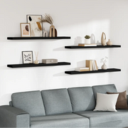Scaffali a Parete 4 pz Neri 120x23,5x3,8 cm in MDF cod mxl 33666