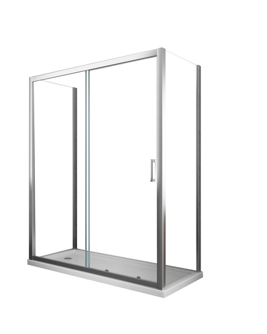 Box Doccia 3 Lati 80x170x80 cm 1 anta Scorrevole in Cristallo trasparente 6mm H190 Four