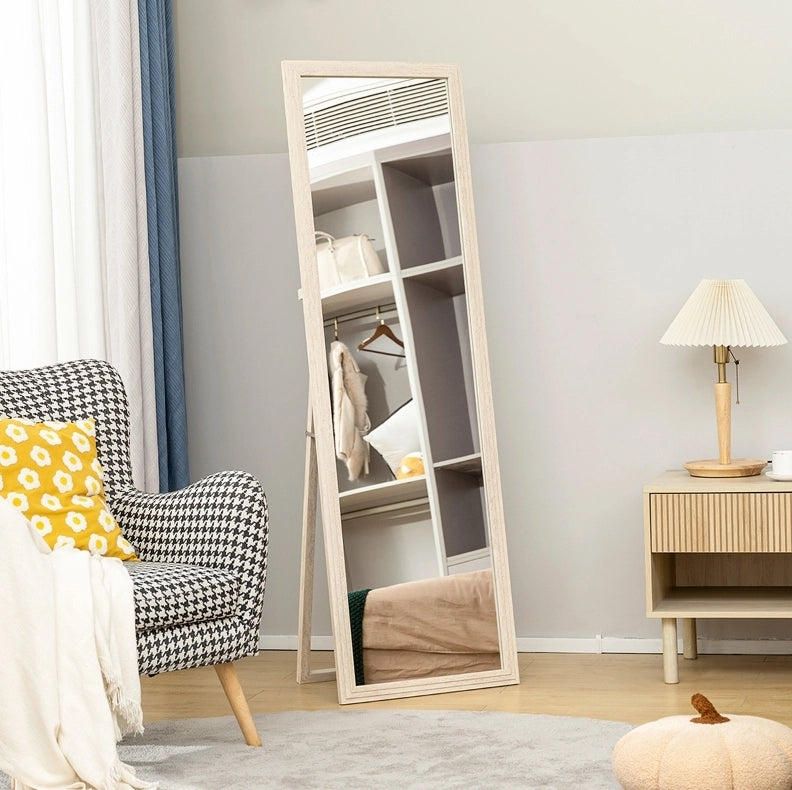 Specchio a figura intera 160 x 50 cm con cornice bianca