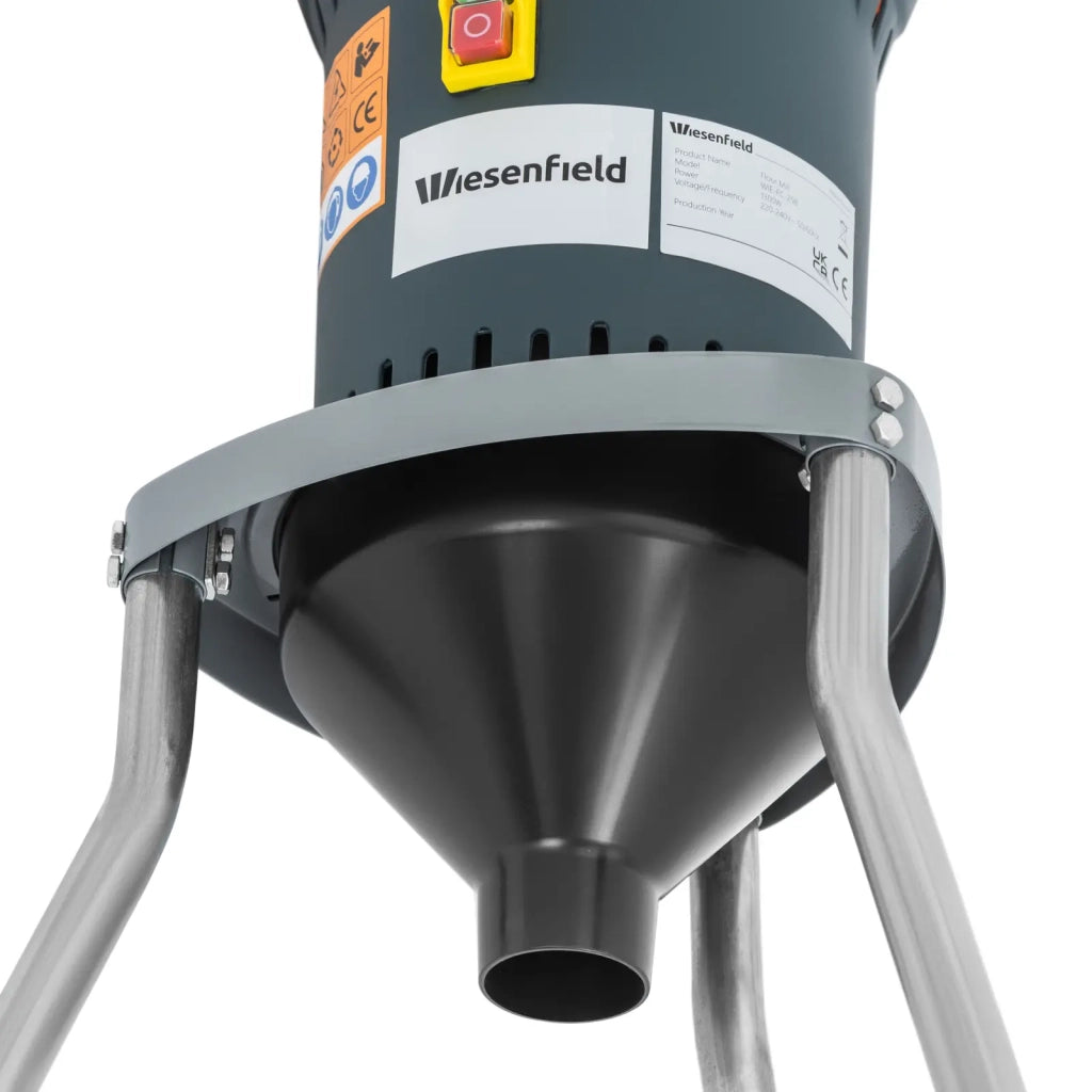 Mulino elettrico per cereali 300 kg/h 1300 watt con supporto in acciaio inox grigio-arancio PP 14_0009415