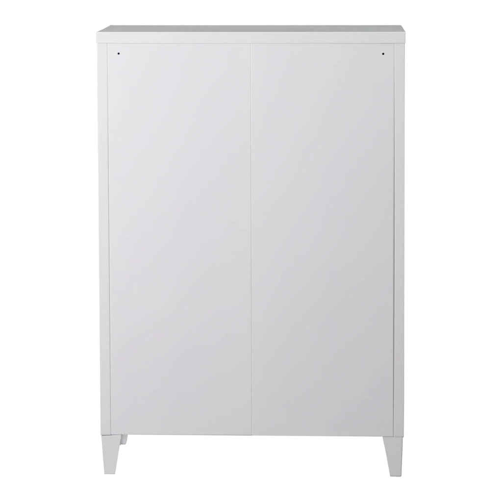 Armadio armadietto per ufficio mobiletto portaoggetti per ufficio officina camera da letto mobiletto per ufficio in metallo con 2 ante 110 x 75 x 33 cm bianco 03_0006334