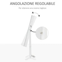 Specchio Portagioie Autoportante con Luce LED, Inclinazione Regolabile e Serratura, 46x36.5x151.5cm