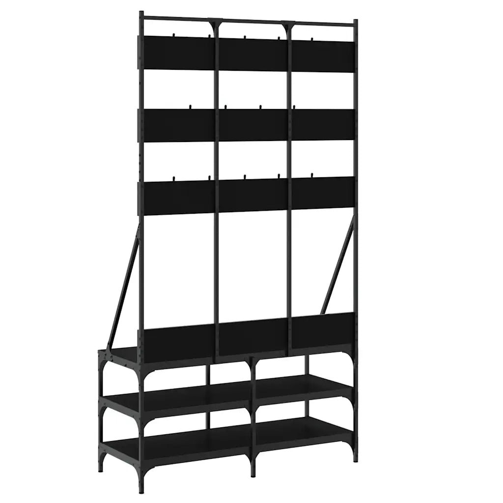 Appendiabiti con Porta Scarpe Nero 100x40x184 cm CFW2798397