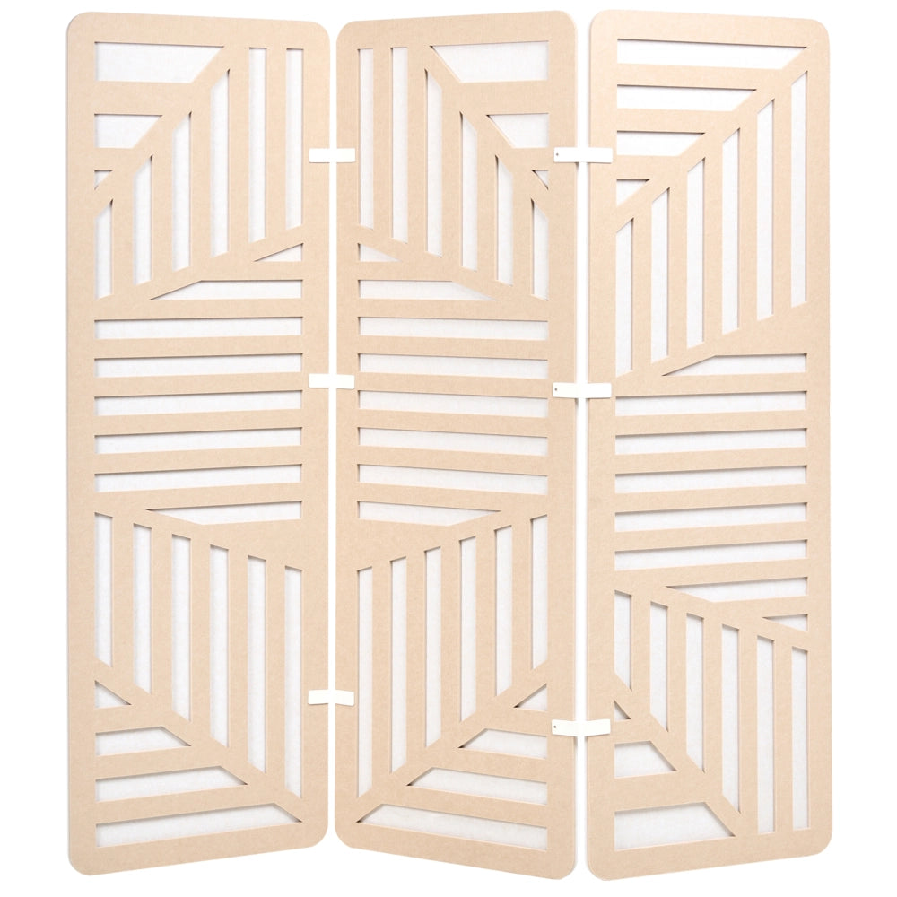 Divisorio pieghevole per ufficio con 3 pannelli per la privacy beige e bianco sporco Riduzione del rumore