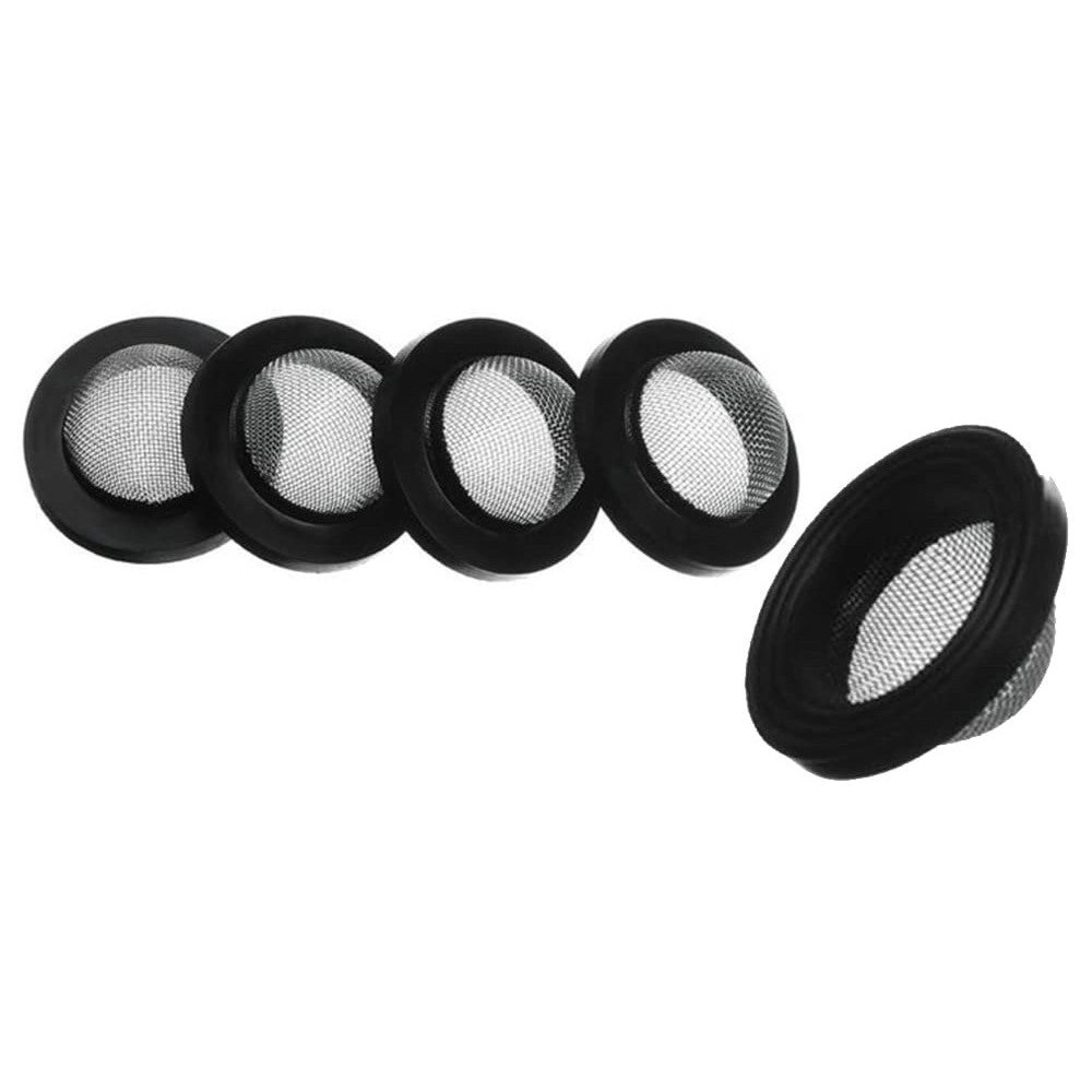 Trade Shop - Set 6pz Guarnizioni In Gomma Nera Con Filtro A Rete Convessa In Acciaio 1/2 52445 -