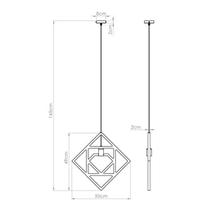 Lampada da terra geometrica in legno CARO E27 15W Legno naturale Nero