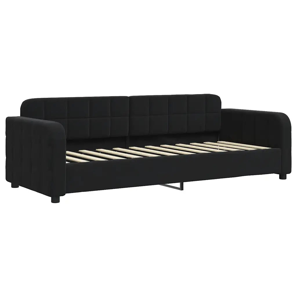 Divano Letto con Materasso-Sofa Letto-Daybed Nero 80x200 cm in Velluto 325496