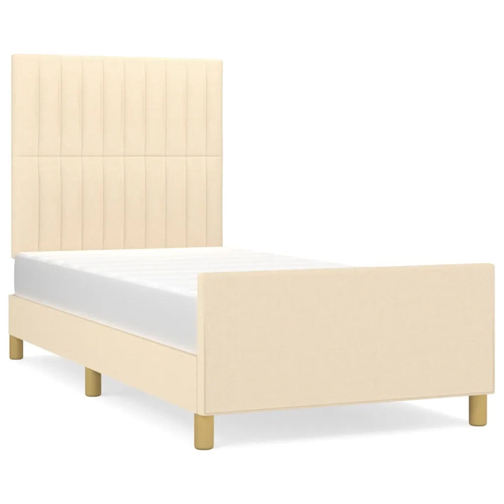 Giroletto senza Materasso-Struttura Letto Crema 90x200 cm in Tessuto 101086