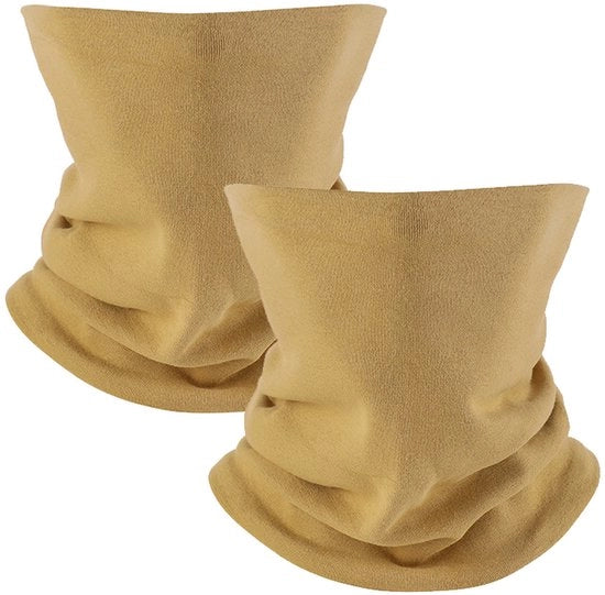 Schiaccia unisex a due pezzi, calotta di cotone morbido, maschera da sci con chiusura ermetica, sciarpa a forma di tubo, comoda e respirabile, adatta per sci, corsa, bicicletta, giallo mostarda.
