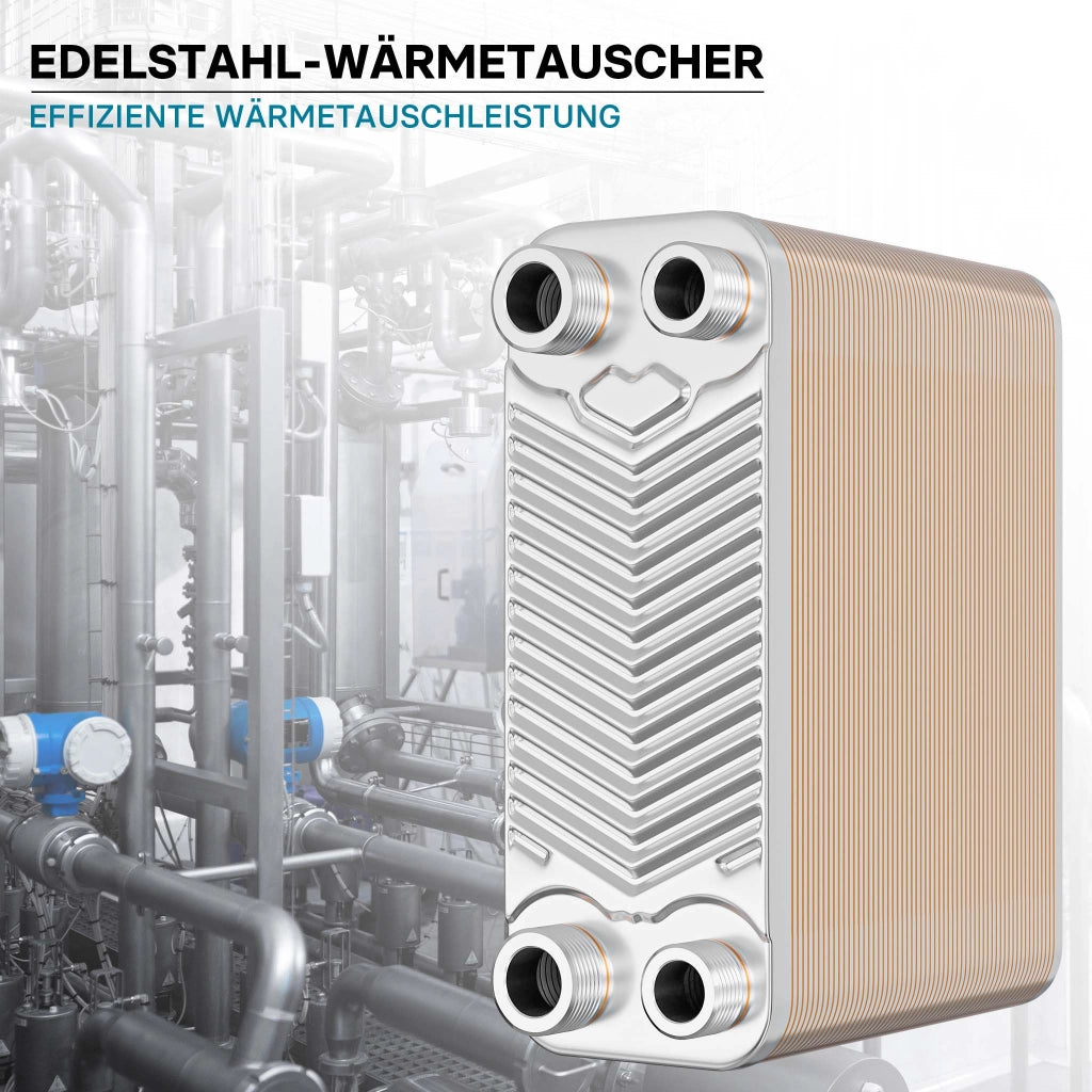 Scambiatore a piastre saldobrasate in acciaio inox, 60 piastre, max 130 kW