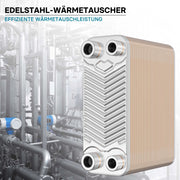 Scambiatore a piastre saldobrasate in acciaio inox, 60 piastre, max 130 kW