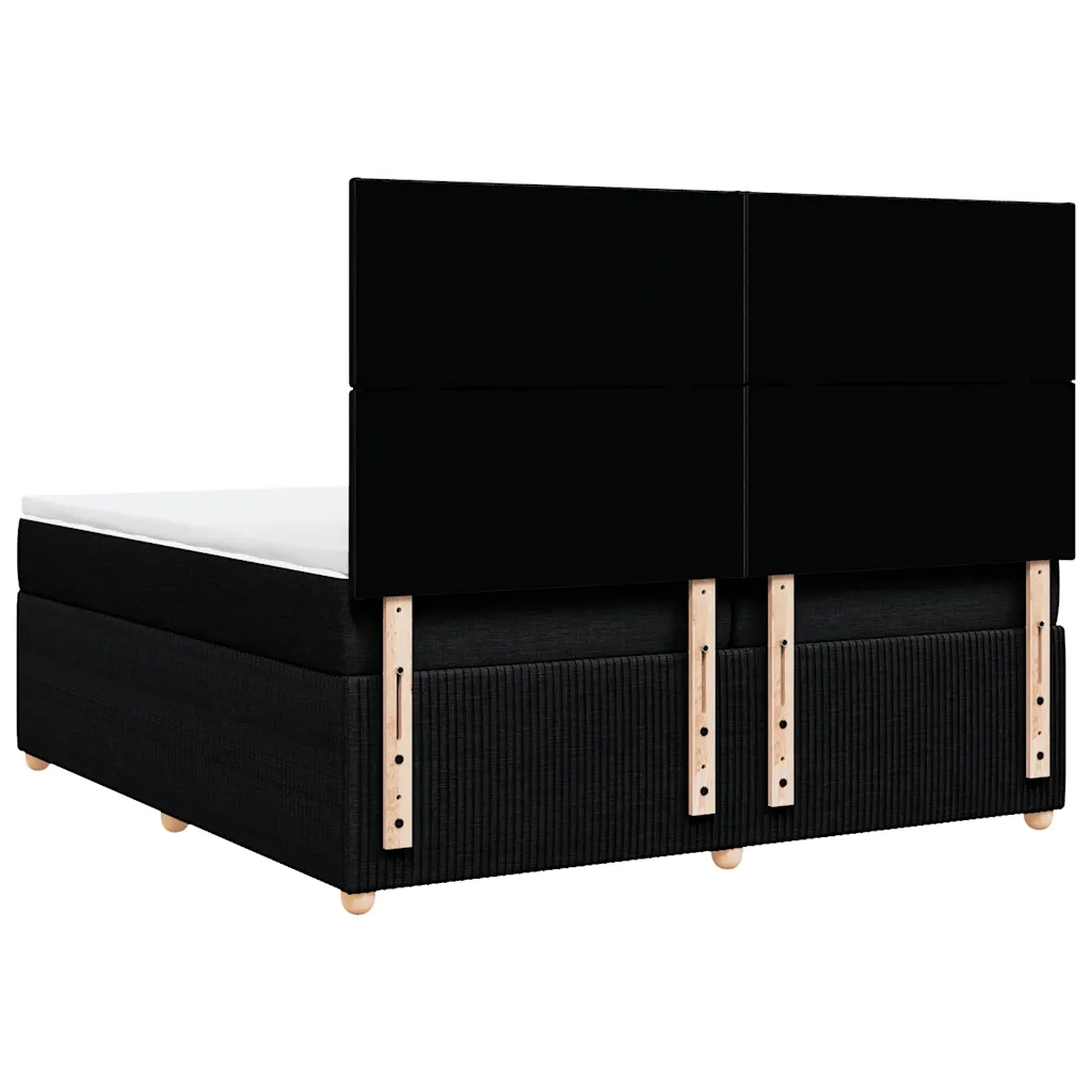 Giroletto a Molle con Materasso Nero 200x200 cm in Tessuto