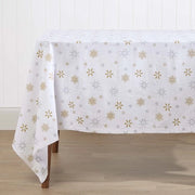 Tavolo con tovaglia in cotone a fiocco di neve dimensioni 138 x 228 cm