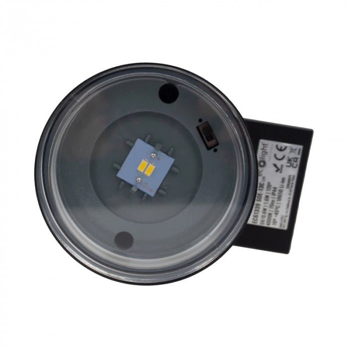 Applique solare LED 1,6W nera tonda con crepuscolare Ecolight