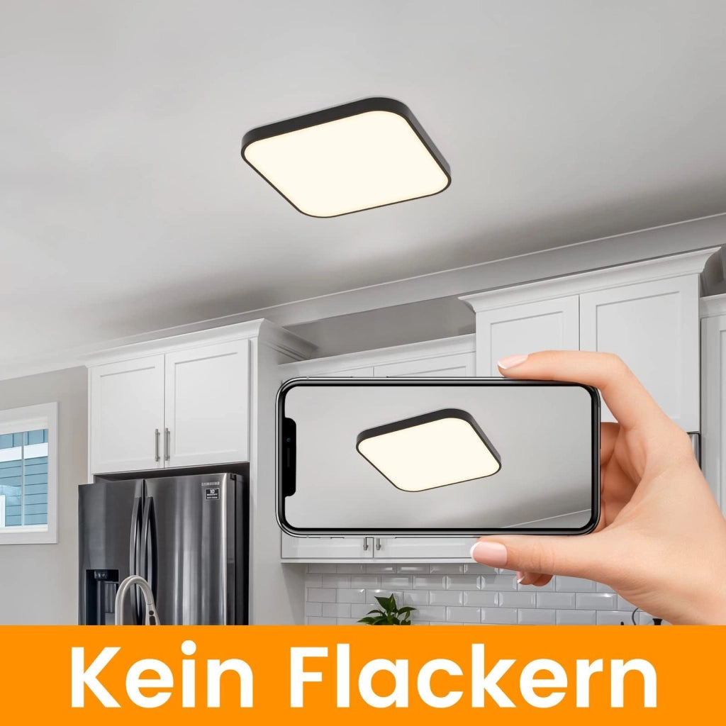 ZMH Lampada da soffitto plafoniera LED quadrata piatta 27cm 19W per camera letto corridoio