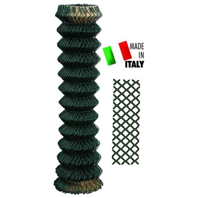 Cavallino 0054020 Griglia Plasticata in Acciaio Rivestito Plastica Rotolo 20 m Maglia 50x50 mm Altezza 200 cm colore Verde