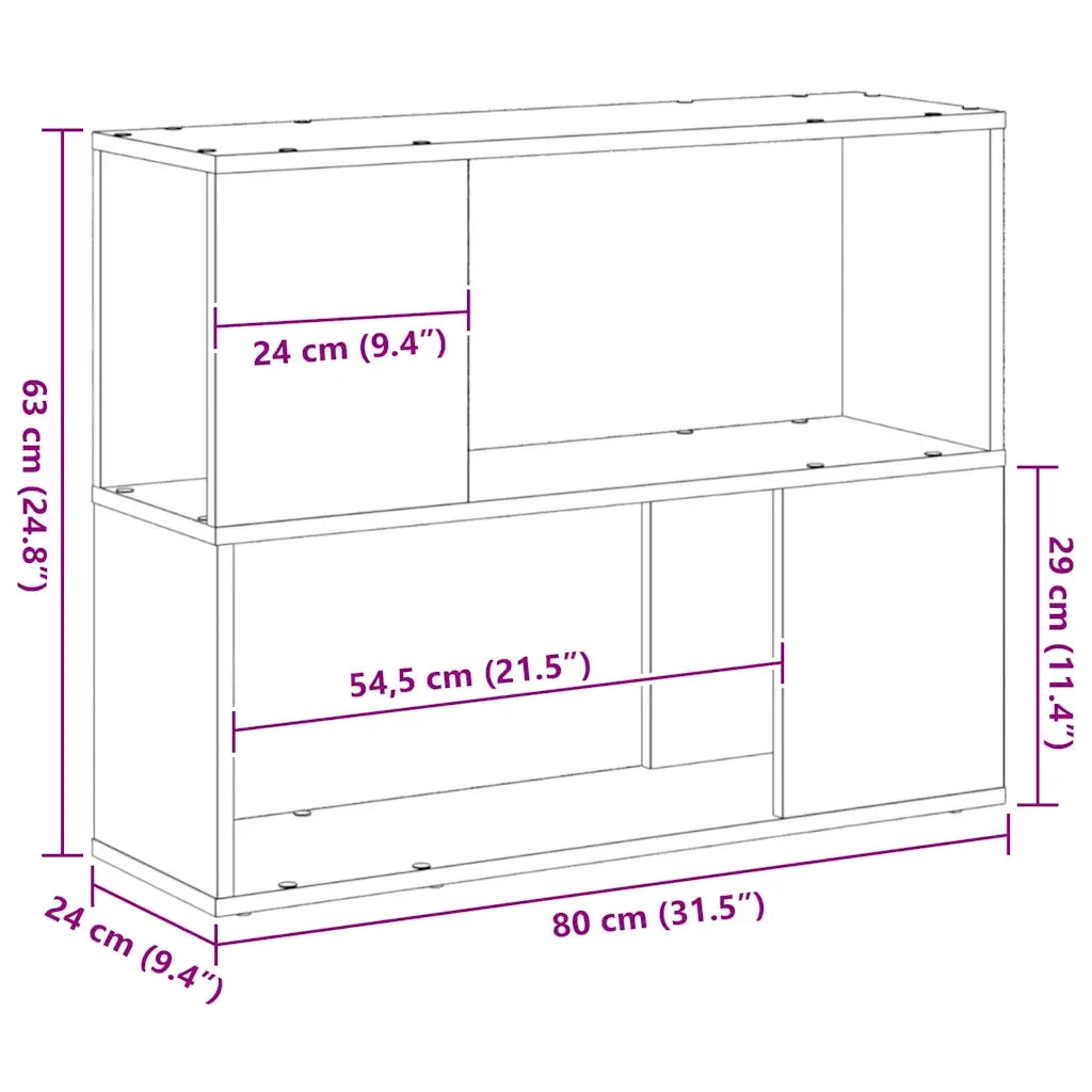 Set mobile TV Rovere Nero 80 x 24 x 63 cm Legno multistrato 862695