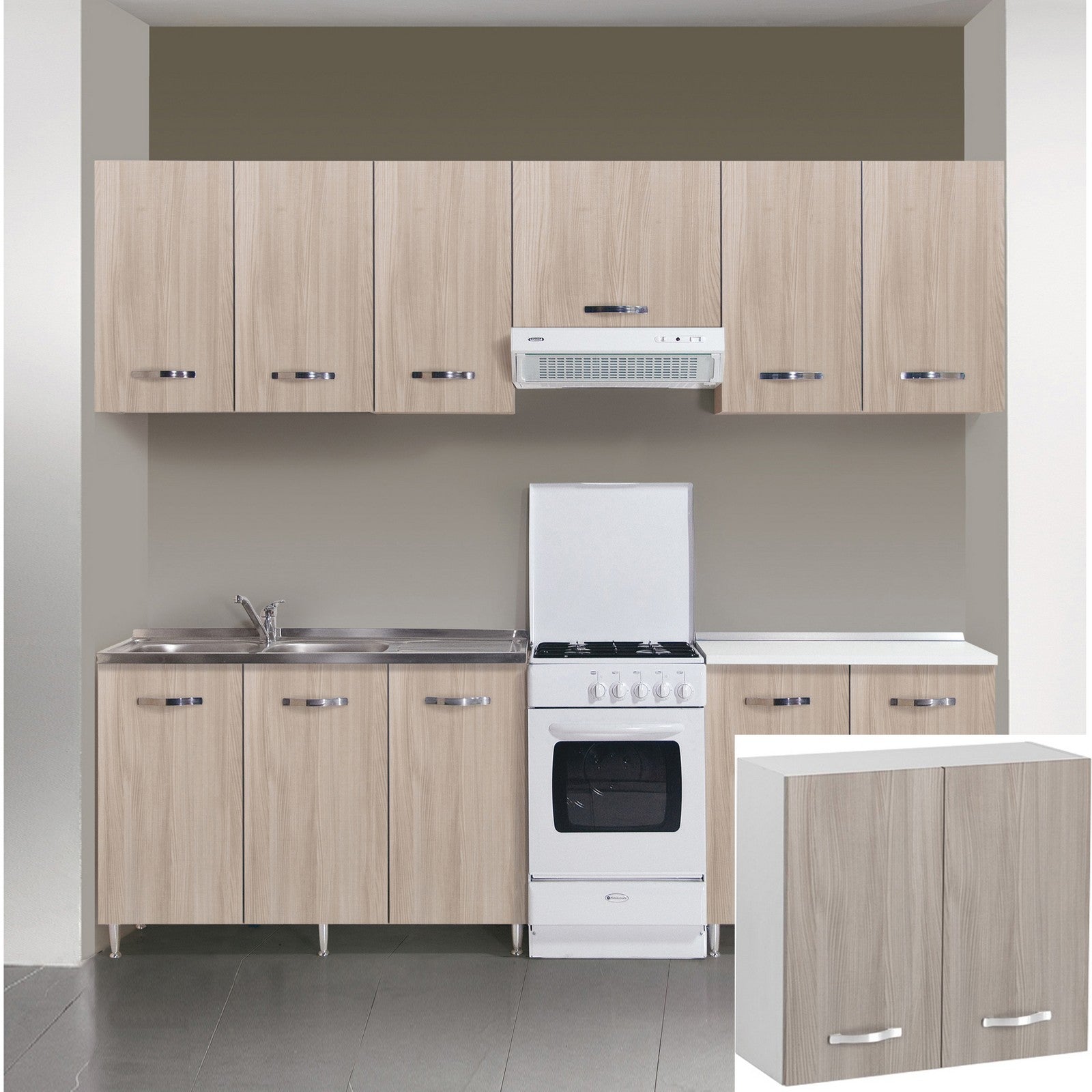 kit cucina pensile 2 ante 80x32xh72 cm olmo cod:ferx.17581