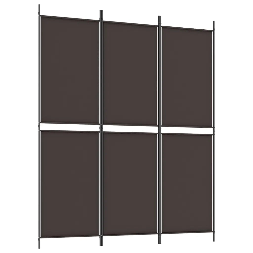 Divisorio Ambienti | Divider per stanze | Paravento a 3 Pannelli Marrone 150x180 cm in Tessuto