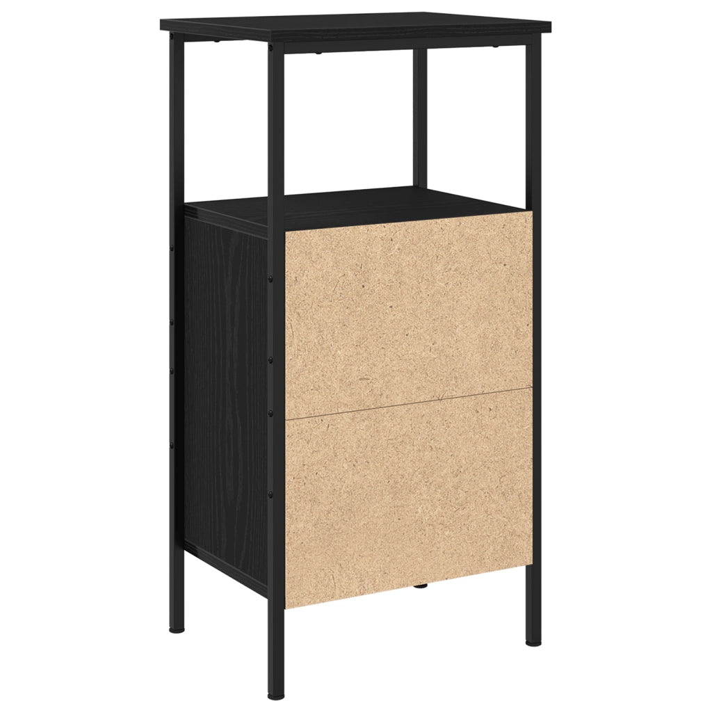 Comodino  Nero Rovere 41x31x80 cm Legno ingegnerizzato