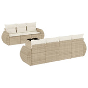Set Divano da Giardino 8 pz con Cuscini Beige in Polyrattancod mxl 88686