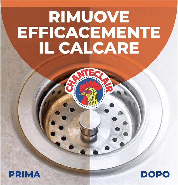 CHANTECLAIR SET DA 12 PZ ANTICALCARE 625 ML - EXTRA RAPIDO - ACETO PREVIENI CALCARE - EFFICACE SENZA RISCIACQUO - NUOVA FORMUMLA