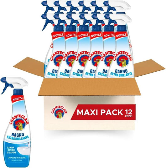 CHANTECLAIR SET DA 12 PZ  BAGNO EXTRA BRILLANTE ANTICALCARE TRIGGER 625 ML