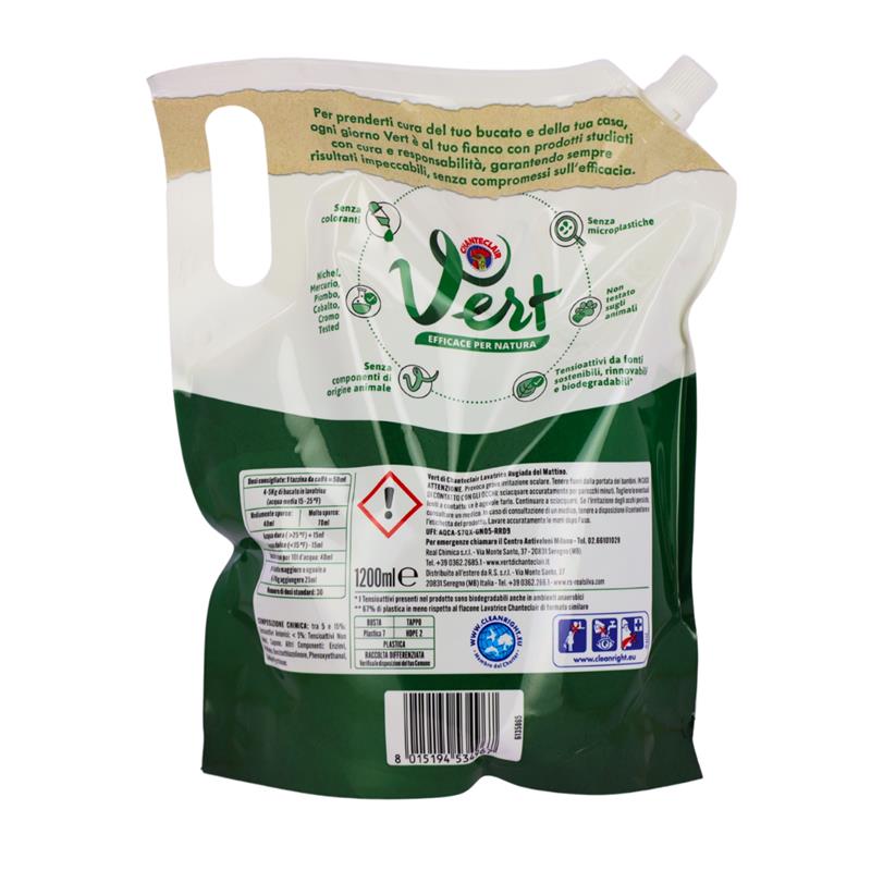 CHANTECLAIR VERT RICARICA AMMORBIDENTE CONCENTRATO DA 1,2LT  - 30LAV - RUGIADA DEL MATTINO - IPOALLERGENICO LUNGA DURATA