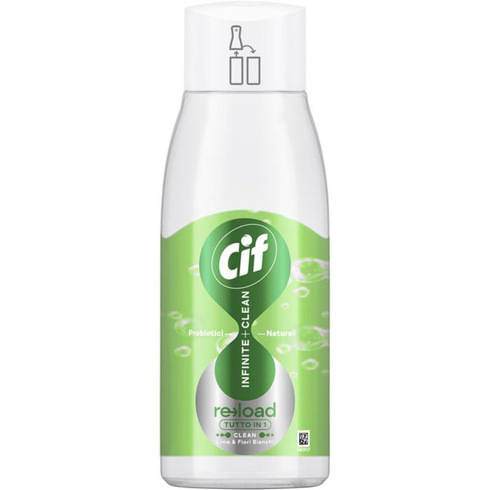 CIF RICARICA INFINITE+CLEAN LIME E FIORI BIANCHI 590 ML TUTTO IN UNO PROBIOTICI NATURALI SENSITIVE