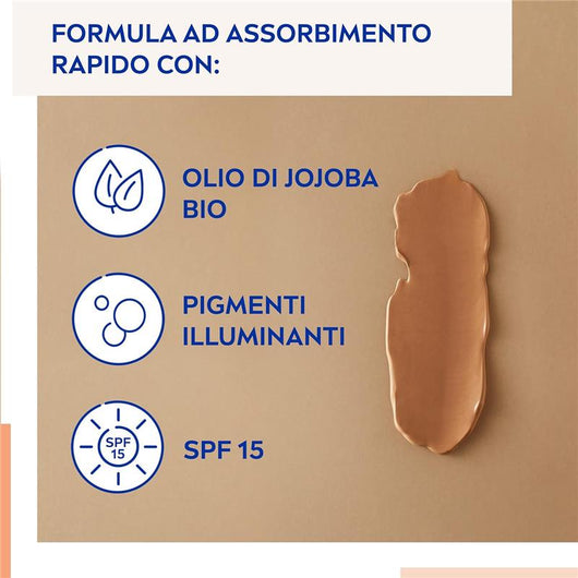 NIVEA 5 IN 1 BB SUPER IDRATANTE 24H NO STOP OLIO DI JOJOBA BIO PIGMENTI ILLUMINANTI CREMA GIORNO DORATA 50 ML