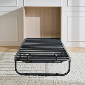 Mobile Letto a Scomparsa Singolo Salvaspazio Olmo con Materasso e Rete Incluso