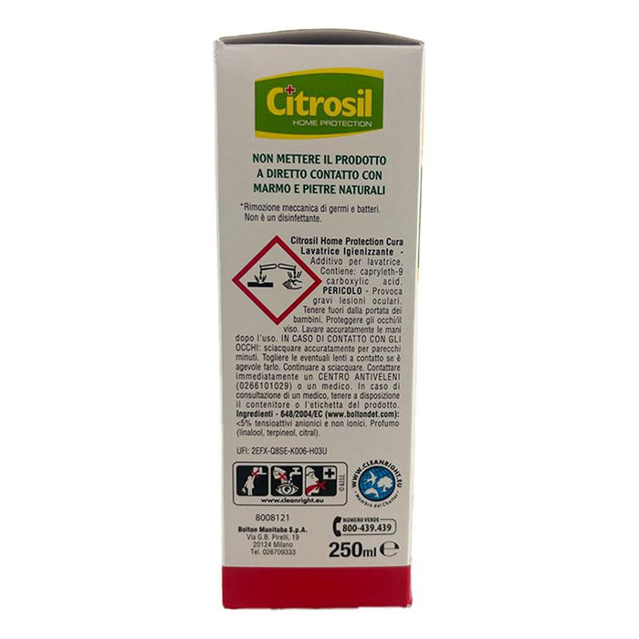 CITROSIL CURA LAVATRICE IGENIZZANTE RIMUOVE LO SPORCO E IL CALCARE CON VERE ESSENZE DI LIMONE 250 ML