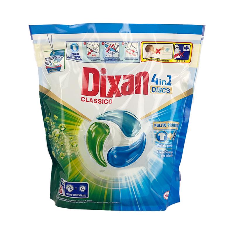 DIXAN 4 IN 1 DISCS CLASSICO PER UN PULITO PROFONDO FRESCHEZZA IGENICA PER LA LAVATRICE POTER CONCENTRATO 50 DOSAGGI 825 G