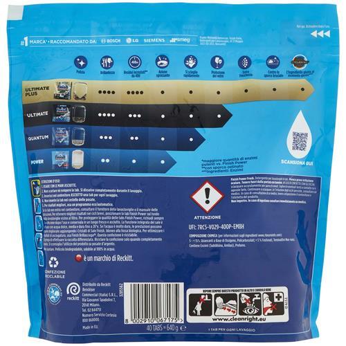 TABS FINISH POWERBAL ALL 1 PER LAVASTOVIGLIE 40 CAPS CLASSICO