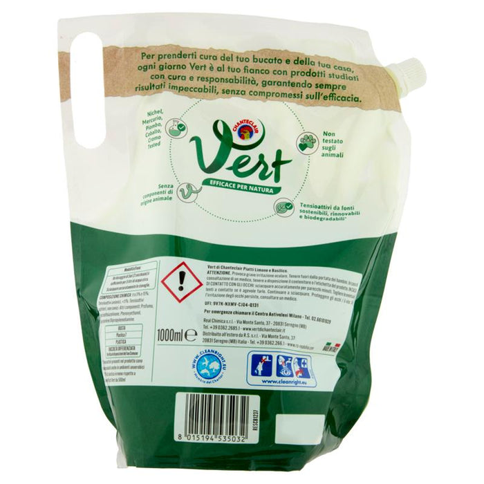 VERT DI CHANTECLAIR ECODETERGENTE PIATTI LIMONE E BASILICO 1000 ML