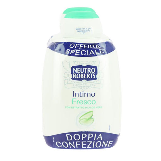 NEUTRO ROBERTS SAPONE INTIMO FRESCO CON ESTRATTO DI ALOE VERA ADATTO ANCHE A BAMBINI, DOPPIA CONFEZIONE 2X200ML