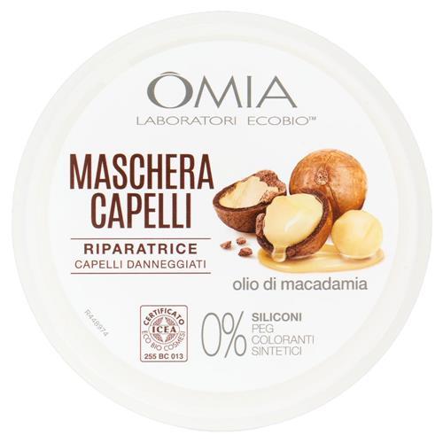 OMIA MASCHERA PER CAPELLI DANNEGGIATI RIPARATRICE ECOBIO 250ML OLIO DI MACADAMIA