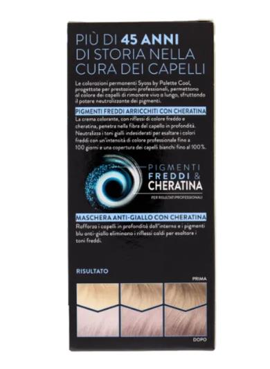 PALETTE SYOSS COLORAZIONE PERMANENTE EFFETTO ANTI-GIALLO 100% COPERTURA CAPELLI BIANCHI 10.55 BIONDO PLATINO ULTRA