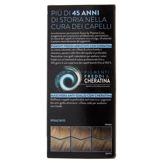 PALETTE SYOSS COLORAZIONE PERMANENTE 100% COPERTURA CAPELLI BIANCHI EFFETTO ANTI-GIALLO 6.46 BIONDO SCURO FREDDO