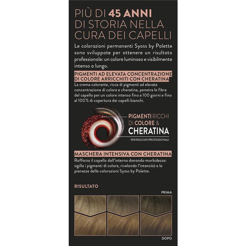 PALETTE SYOSS COLORAZIONE PERMANENTE 100% COPERTURA CAPELLI BIANCHI PER CAPELLI PIÙ FORTI 6.8 BIONDO SCURO CIOCCOLATO